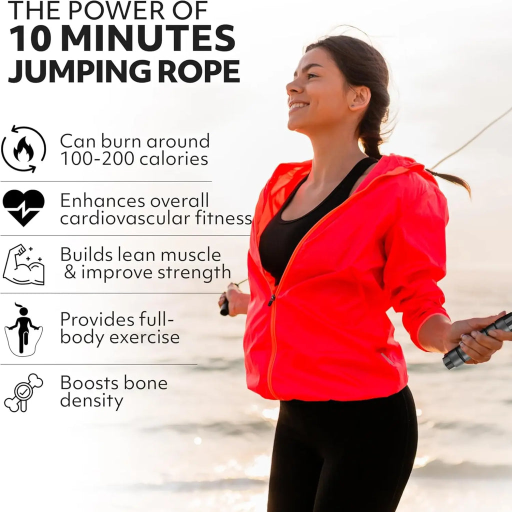 LMMAKE Premium Adjustable Jump Rope with High-Speed Ball Bearings Durable Steel Wires for Tangle-Free Skipping Effective Calorie Burning & Cardio Exercise for Home Gym & Outdoor Use