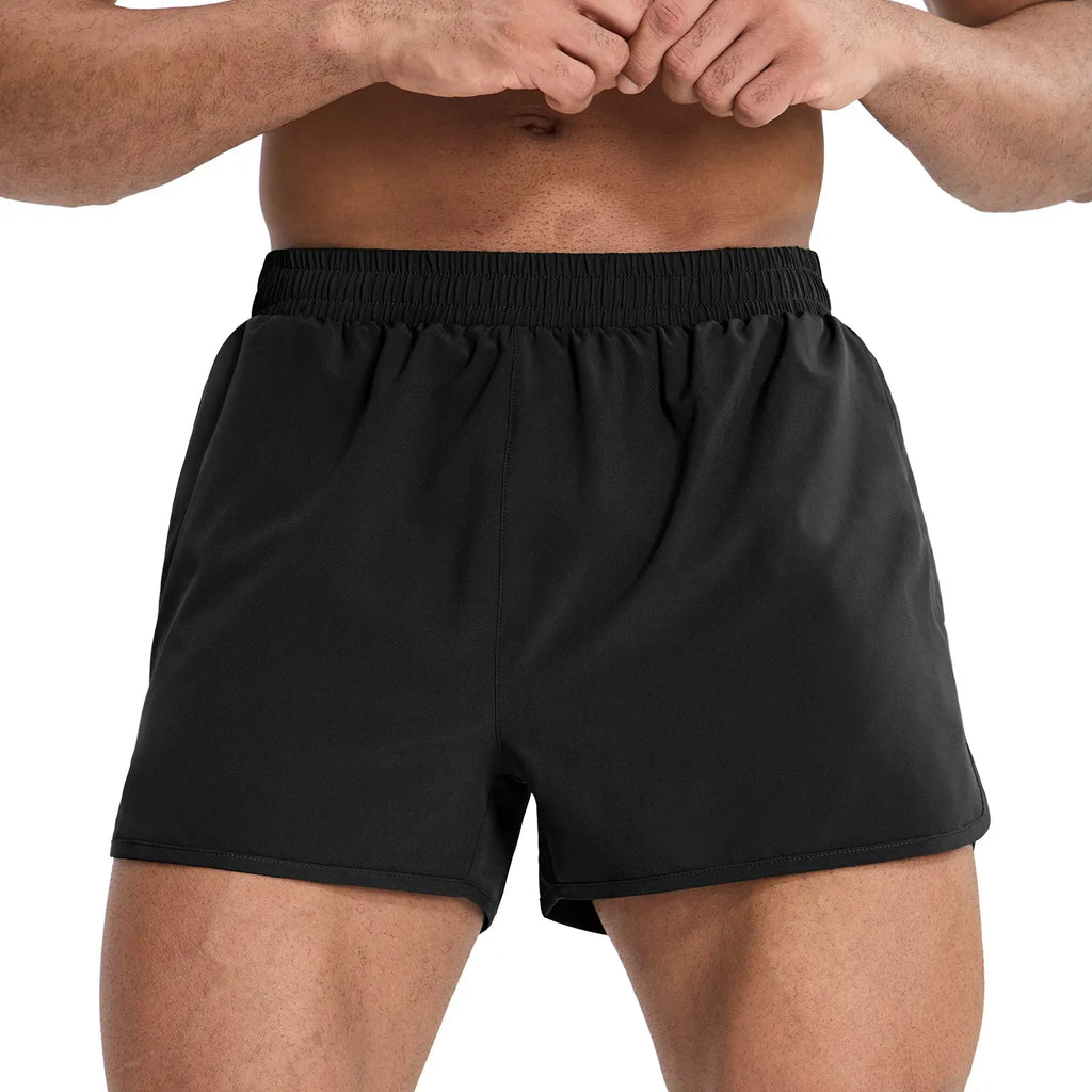 MIER Men’S 3 Inch Athletic Running Shorts with Brief Liner, Quick Dry Lined Shorts with Zipper Pockets for Marathon Running Gym Workout