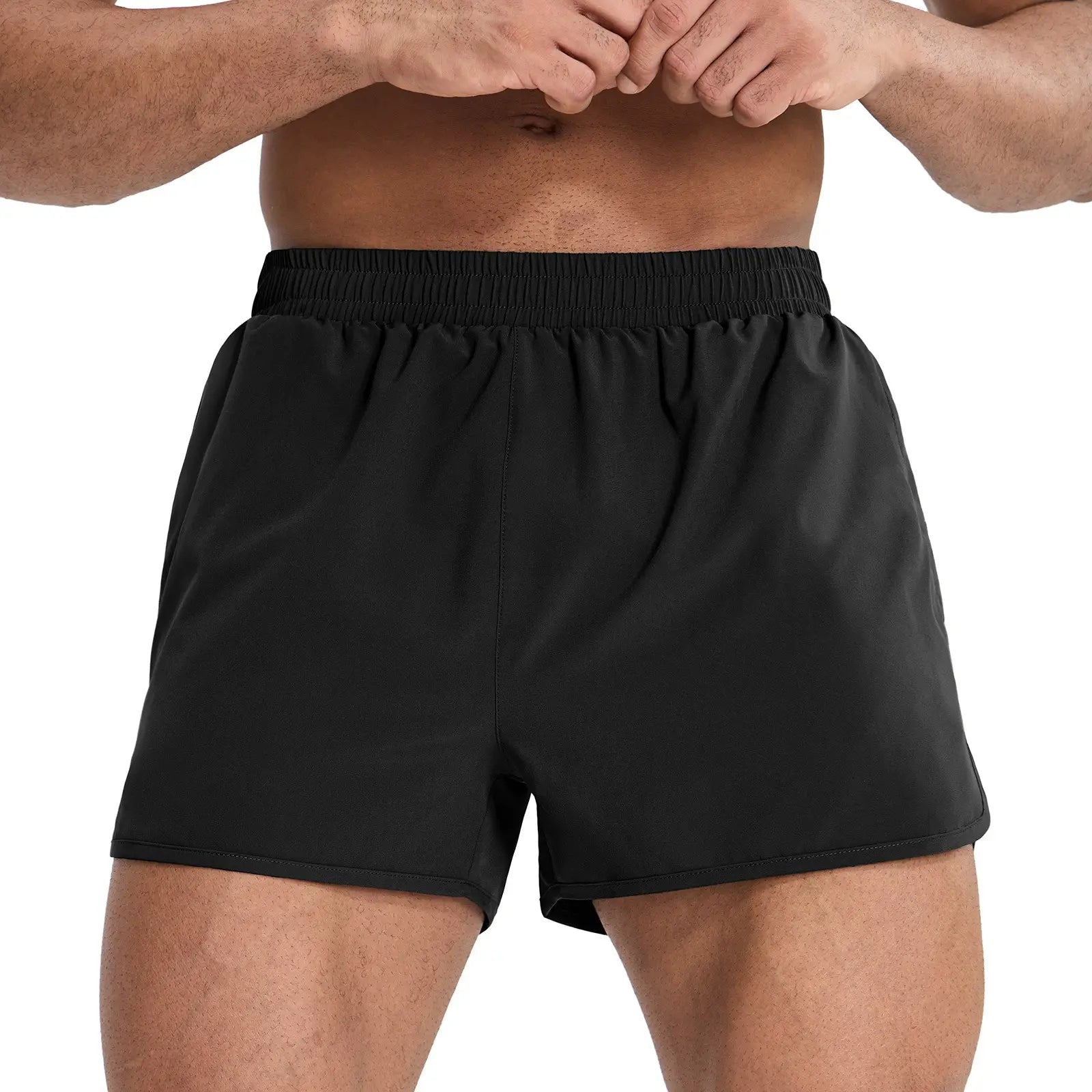MIER Men’S 3 Inch Athletic Running Shorts with Brief Liner, Quick Dry Lined Shorts with Zipper Pockets for Marathon Running Gym Workout