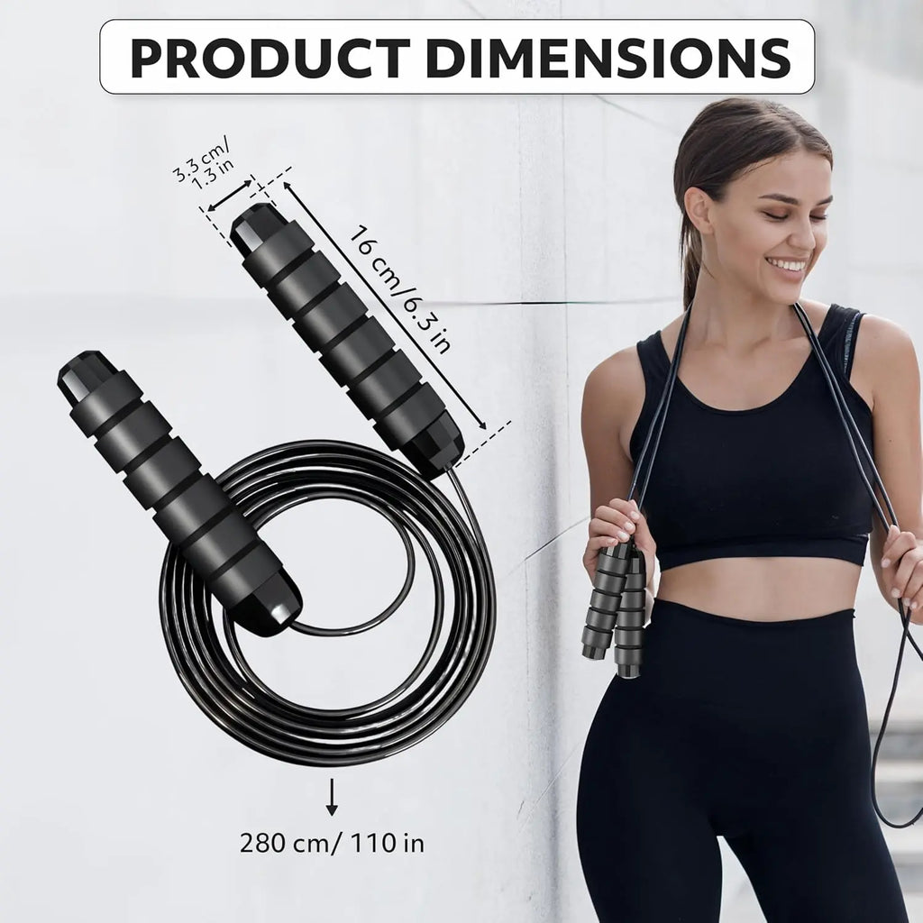 LMMAKE Premium Adjustable Jump Rope with High-Speed Ball Bearings Durable Steel Wires for Tangle-Free Skipping Effective Calorie Burning & Cardio Exercise for Home Gym & Outdoor Use