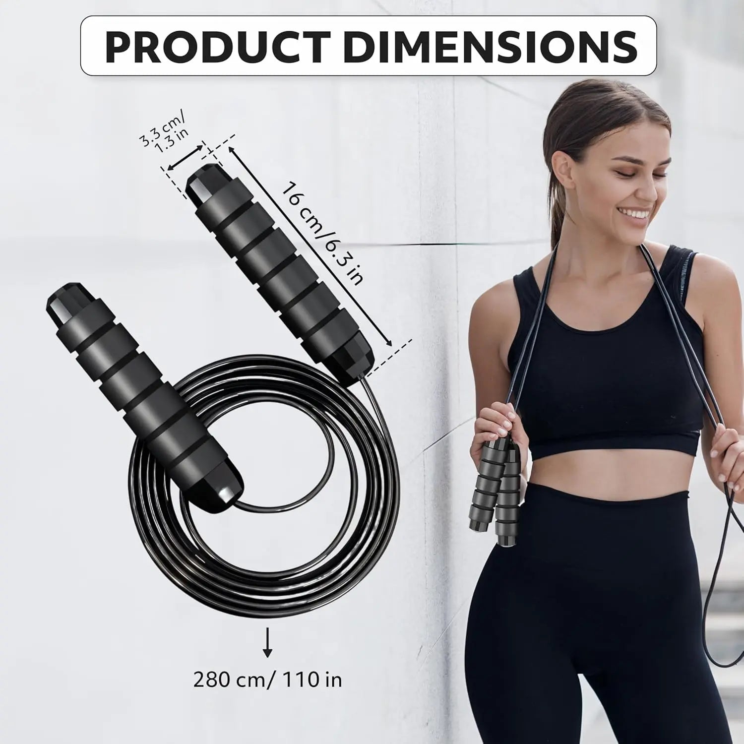 LMMAKE Premium Adjustable Jump Rope with High-Speed Ball Bearings Durable Steel Wires for Tangle-Free Skipping Effective Calorie Burning & Cardio Exercise for Home Gym & Outdoor Use
