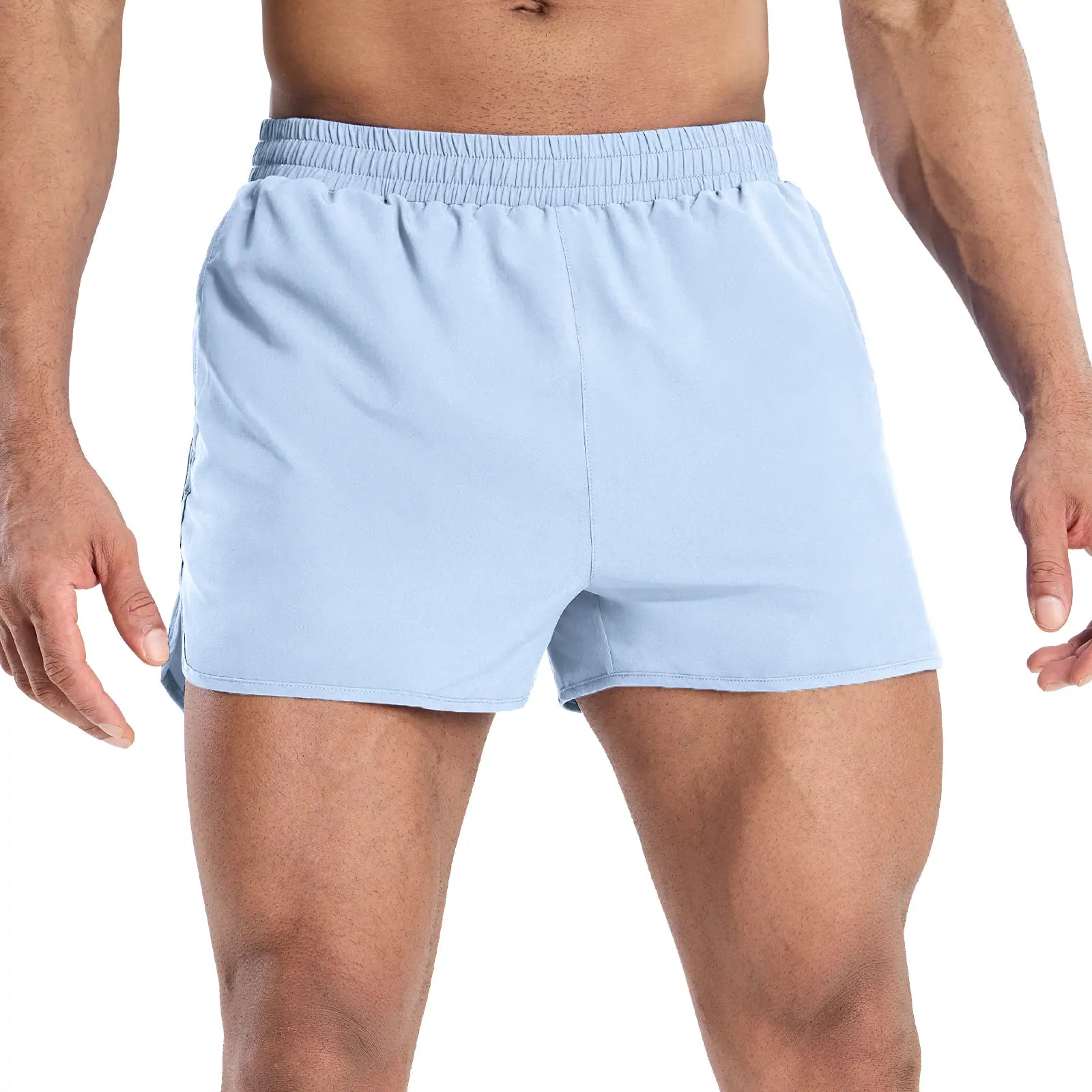 MIER Men’S 3 Inch Athletic Running Shorts with Brief Liner, Quick Dry Lined Shorts with Zipper Pockets for Marathon Running Gym Workout