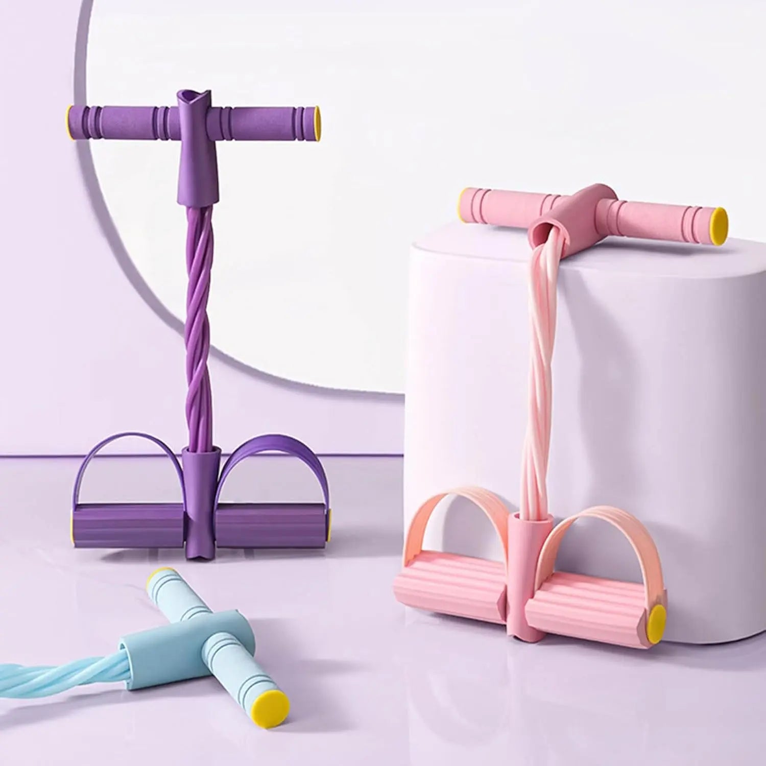 Fitness Resistance Bands Foot Ankle Puller Trainer, , Home Exercise Equipment for Strength & Body Shaping (No Yoga Mat Included)