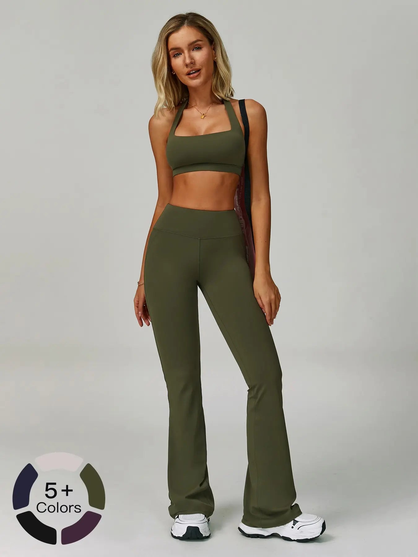 Cloud Sensory Backless Yoga Set, Halter Neck Tight Fit Quick-Dry Fitness Clothes, High-Strength Sports Wear for Women, Gym Exercise Activewear, Yoga Gym Outfits, Yoga Workout Activewear