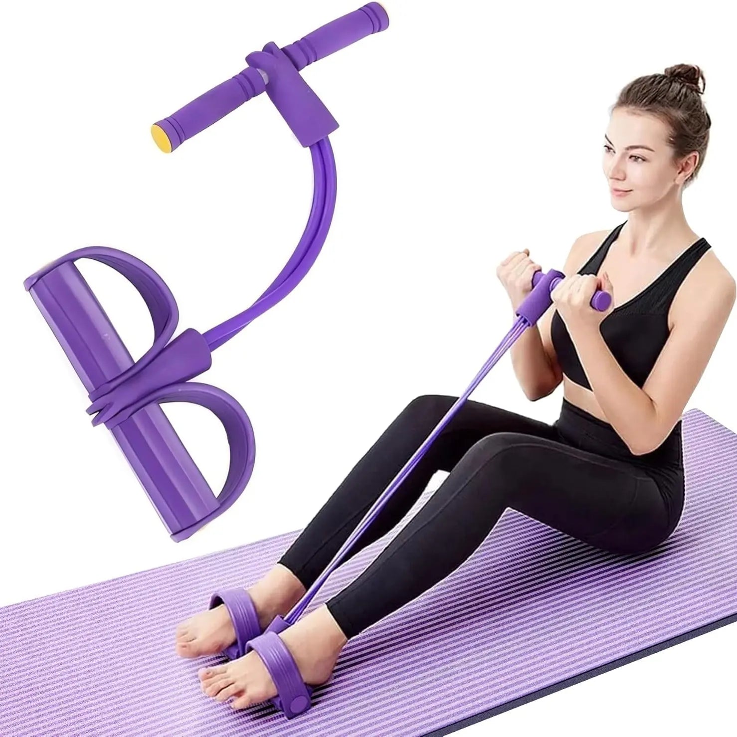 Fitness Resistance Bands Foot Ankle Puller Trainer, , Home Exercise Equipment for Strength & Body Shaping (No Yoga Mat Included)