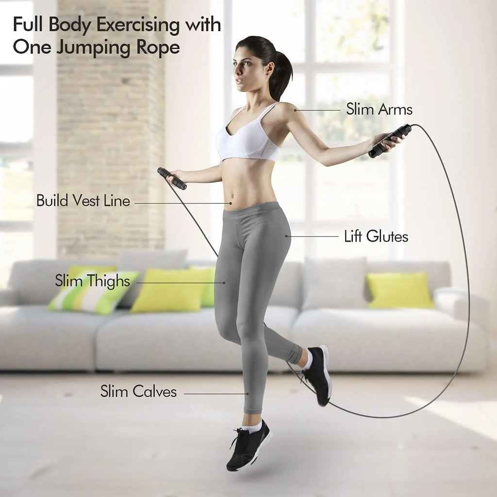 LMMAKE Premium Adjustable Jump Rope with High-Speed Ball Bearings Durable Steel Wires for Tangle-Free Skipping Effective Calorie Burning & Cardio Exercise for Home Gym & Outdoor Use