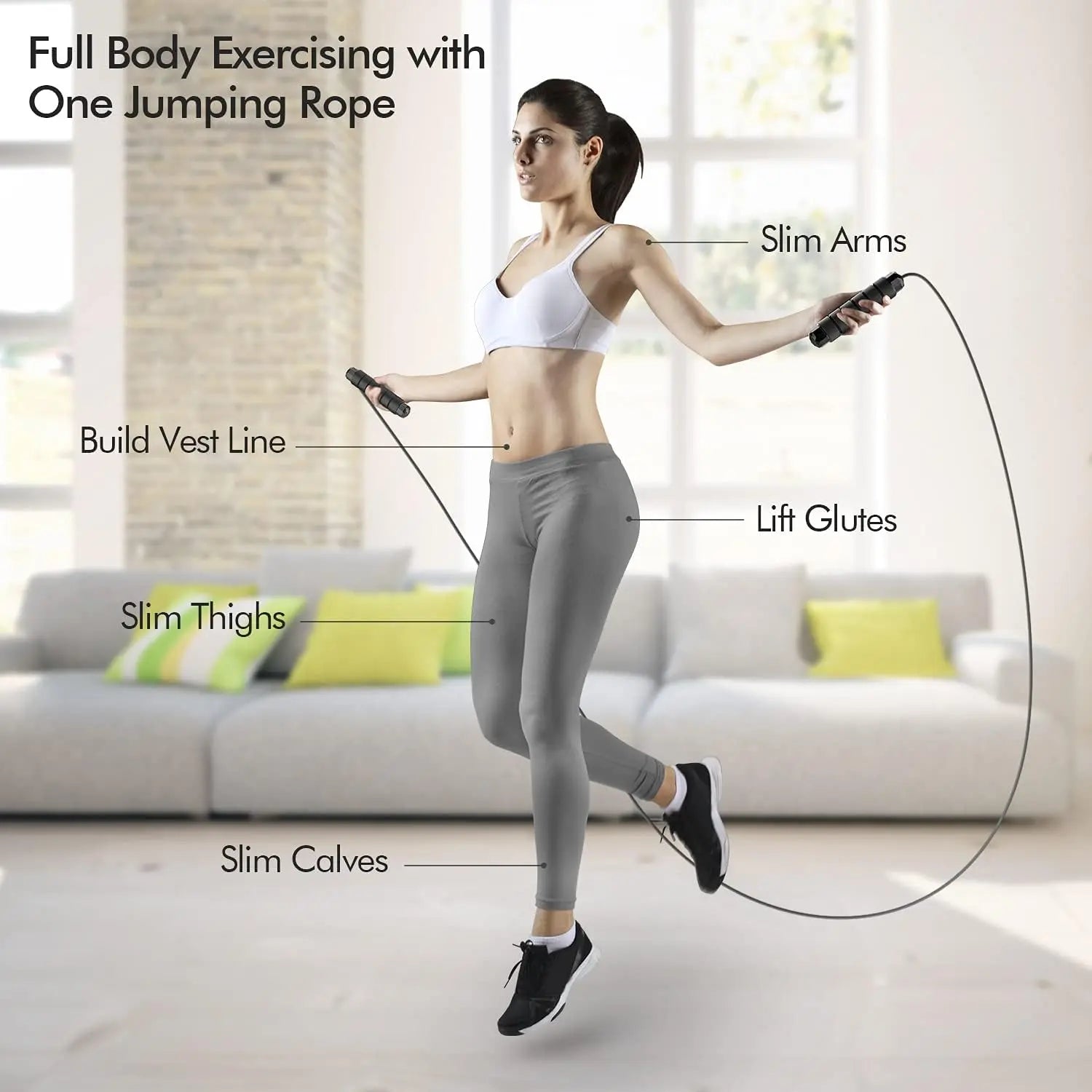 LMMAKE Premium Adjustable Jump Rope with High-Speed Ball Bearings Durable Steel Wires for Tangle-Free Skipping Effective Calorie Burning & Cardio Exercise for Home Gym & Outdoor Use