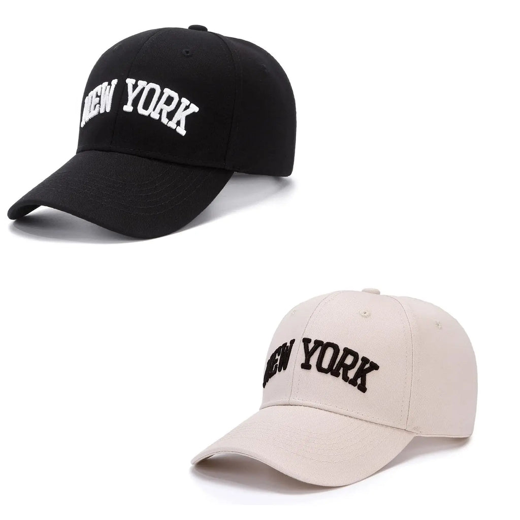 New York Trend Baseball Caps Fashion 100% Cotton Baseball Caps for Men and Women（2Pcs)