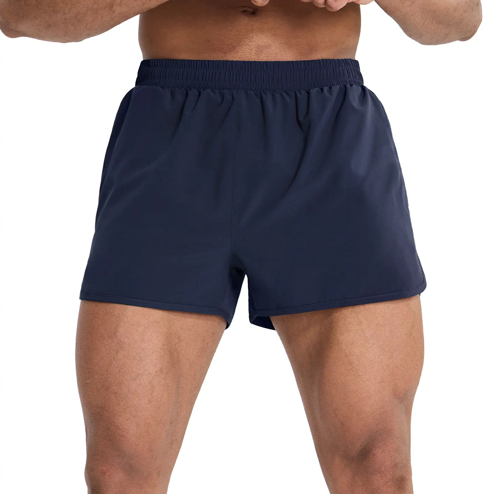 MIER Men’S 3 Inch Athletic Running Shorts with Brief Liner, Quick Dry Lined Shorts with Zipper Pockets for Marathon Running Gym Workout