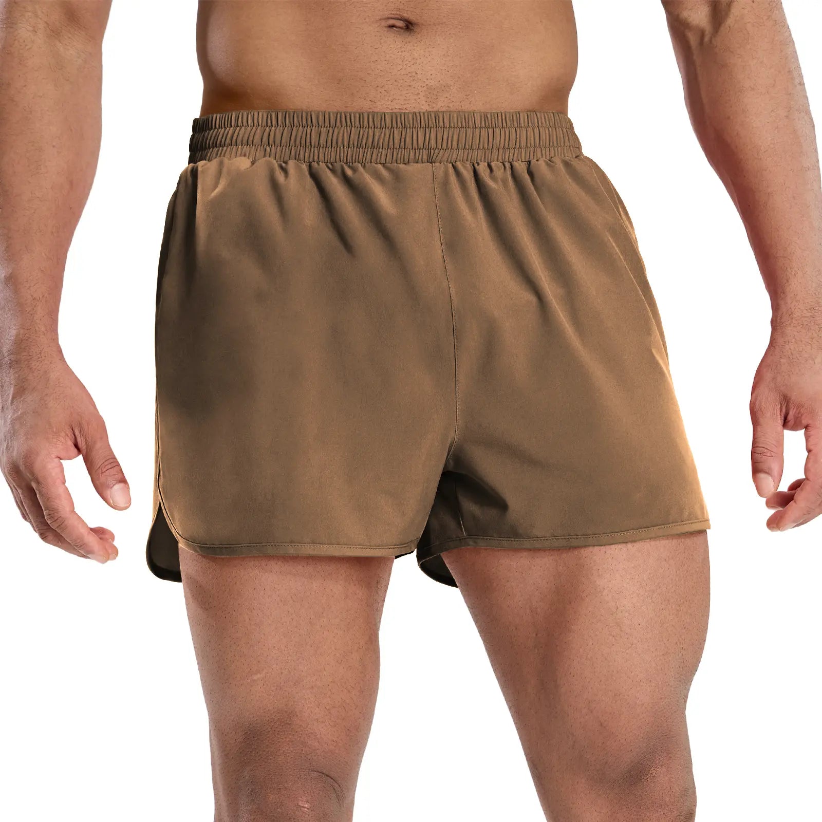MIER Men’S 3 Inch Athletic Running Shorts with Brief Liner, Quick Dry Lined Shorts with Zipper Pockets for Marathon Running Gym Workout