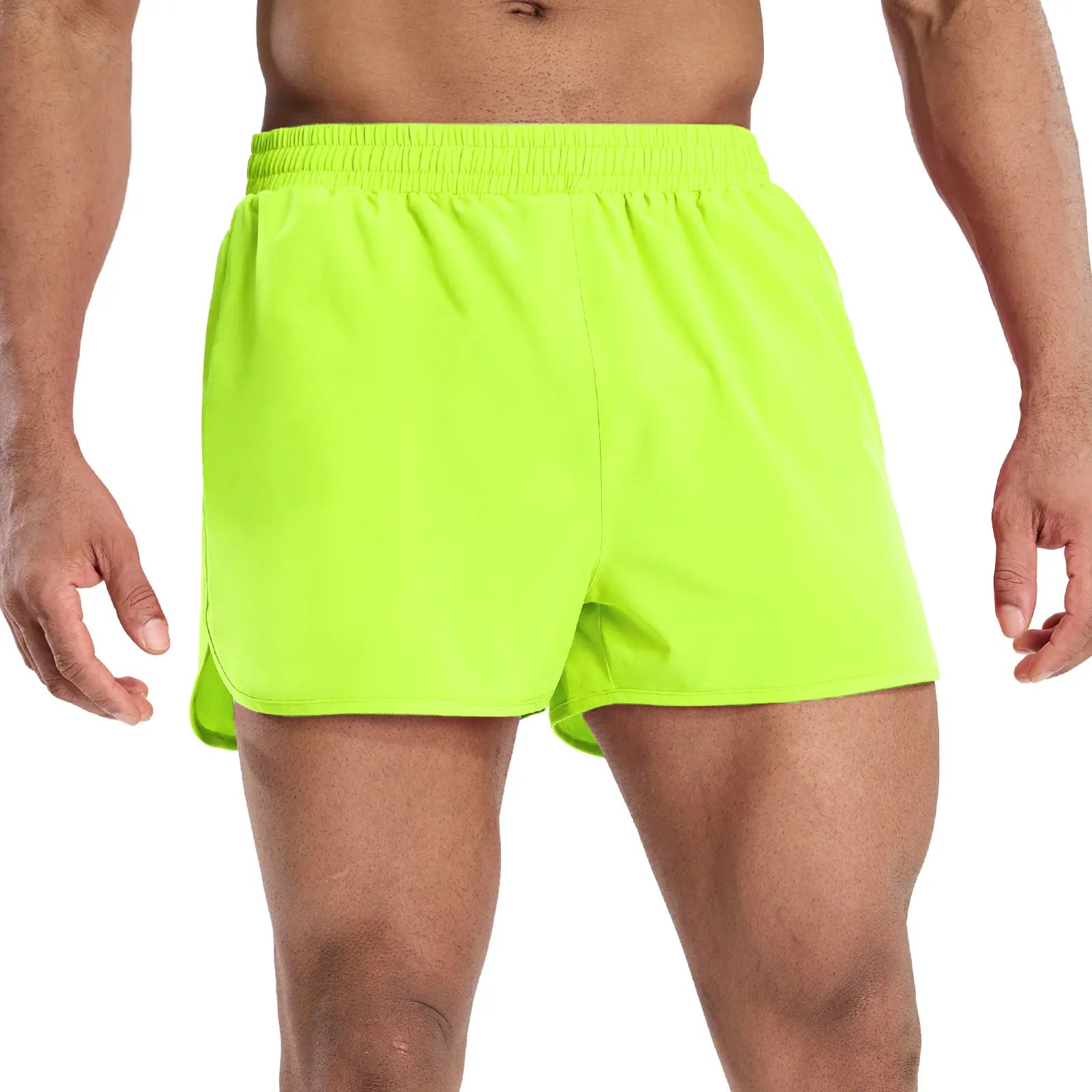 MIER Men’S 3 Inch Athletic Running Shorts with Brief Liner, Quick Dry Lined Shorts with Zipper Pockets for Marathon Running Gym Workout
