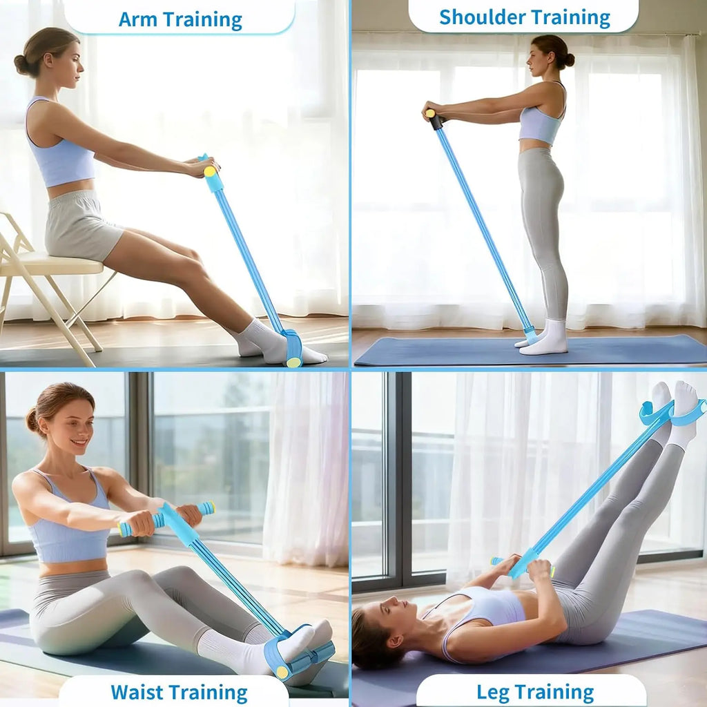 Fitness Resistance Bands Foot Ankle Puller Trainer, , Home Exercise Equipment for Strength & Body Shaping (No Yoga Mat Included)