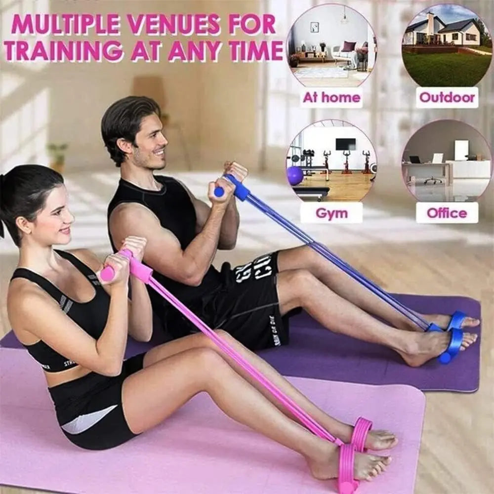 Fitness Resistance Bands Foot Ankle Puller Trainer, , Home Exercise Equipment for Strength & Body Shaping (No Yoga Mat Included)