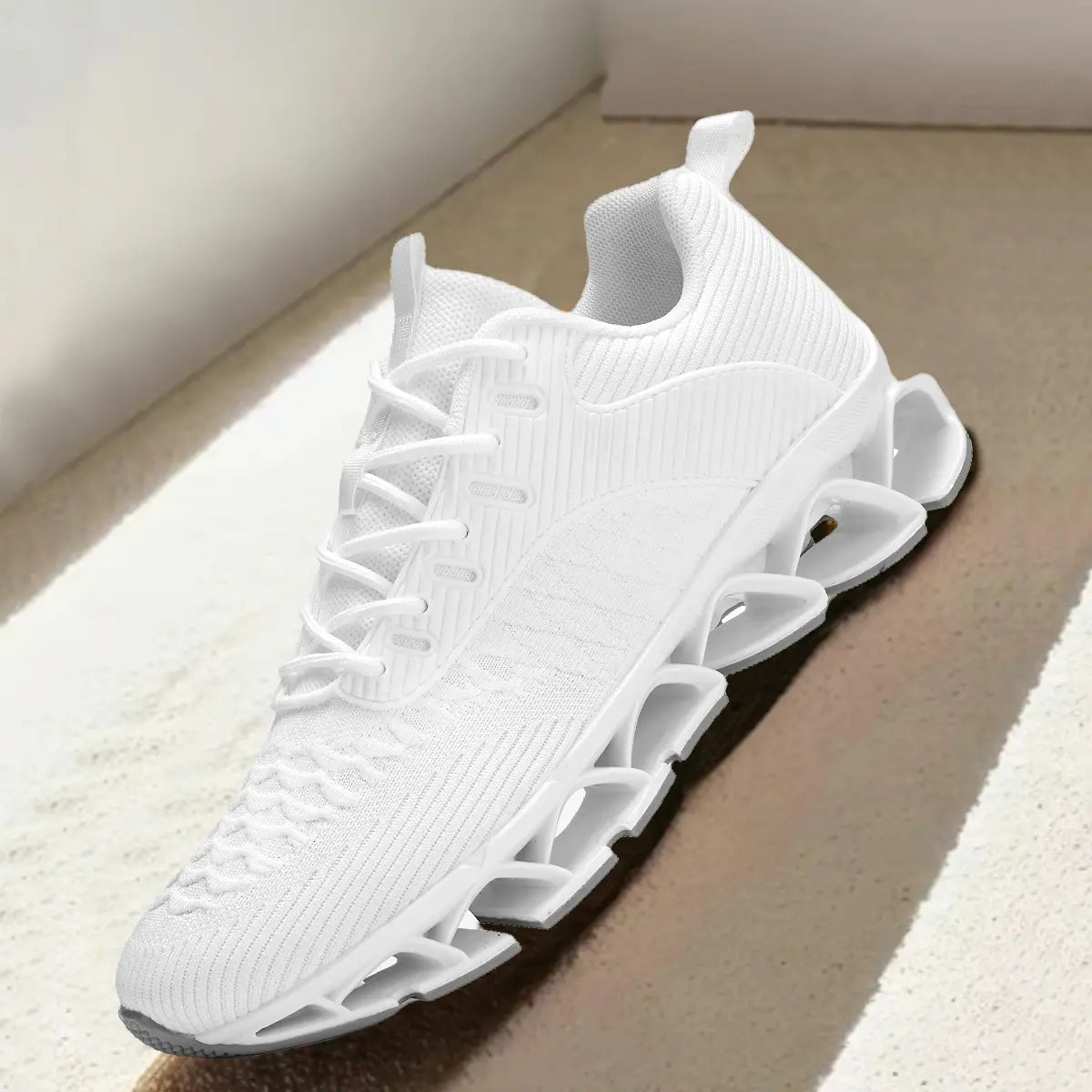 Men'S Running Shoes Blade Tennis Walking Casual Fashion Sneakers Breathable Non Slip Gym Sports Work Athletic Trainers White
