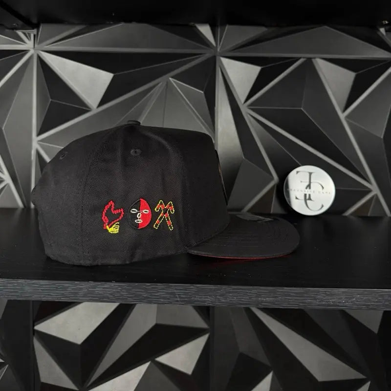 Exclusive Caps Elegua Snapback Hat- Black/Red