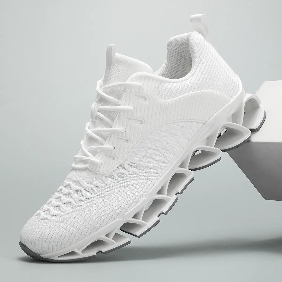 Men'S Running Shoes Blade Tennis Walking Casual Fashion Sneakers Breathable Non Slip Gym Sports Work Athletic Trainers White