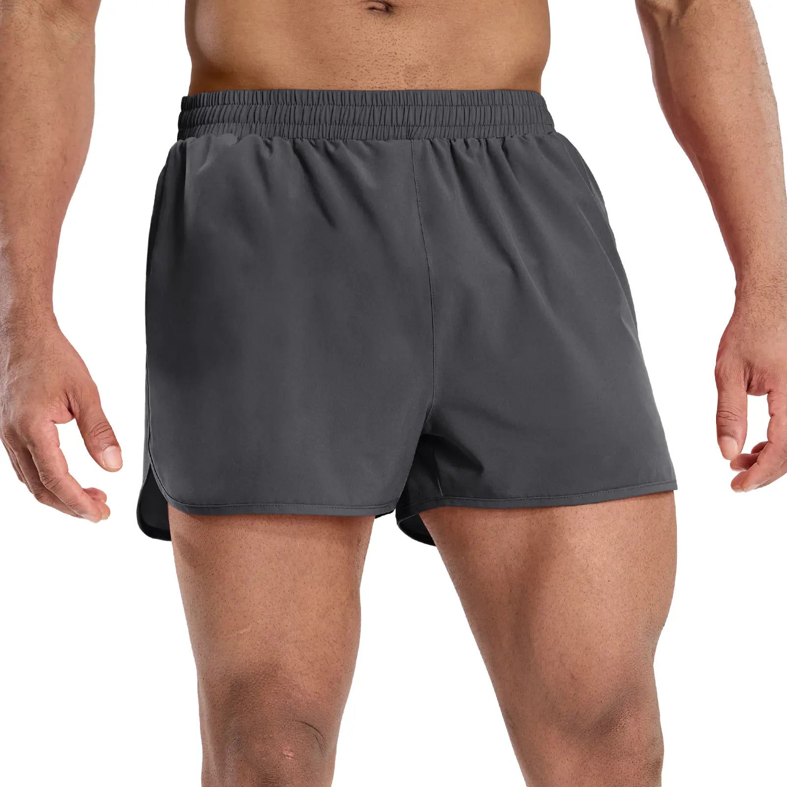 MIER Men’S 3 Inch Athletic Running Shorts with Brief Liner, Quick Dry Lined Shorts with Zipper Pockets for Marathon Running Gym Workout