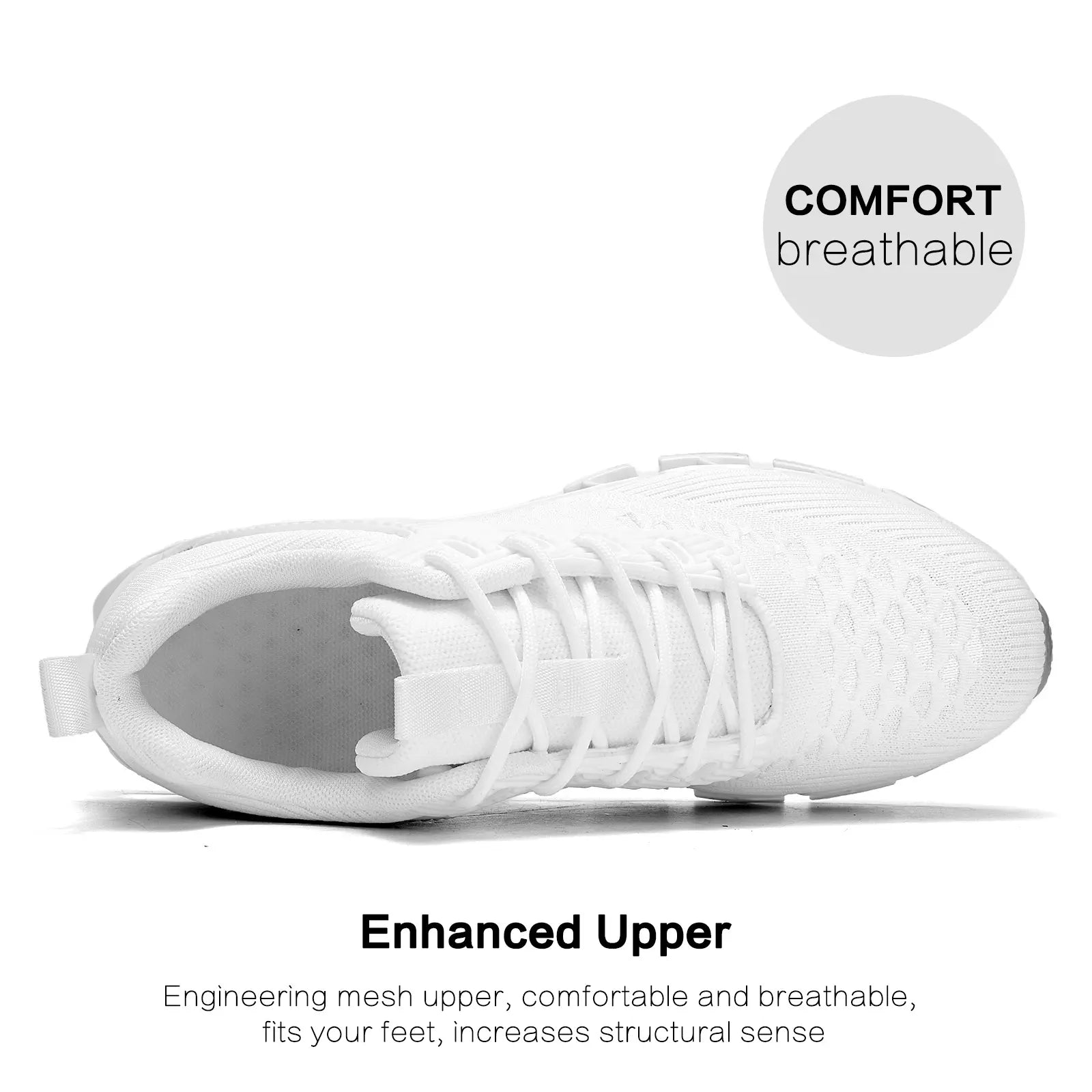 Men'S Running Shoes Blade Tennis Walking Casual Fashion Sneakers Breathable Non Slip Gym Sports Work Athletic Trainers White