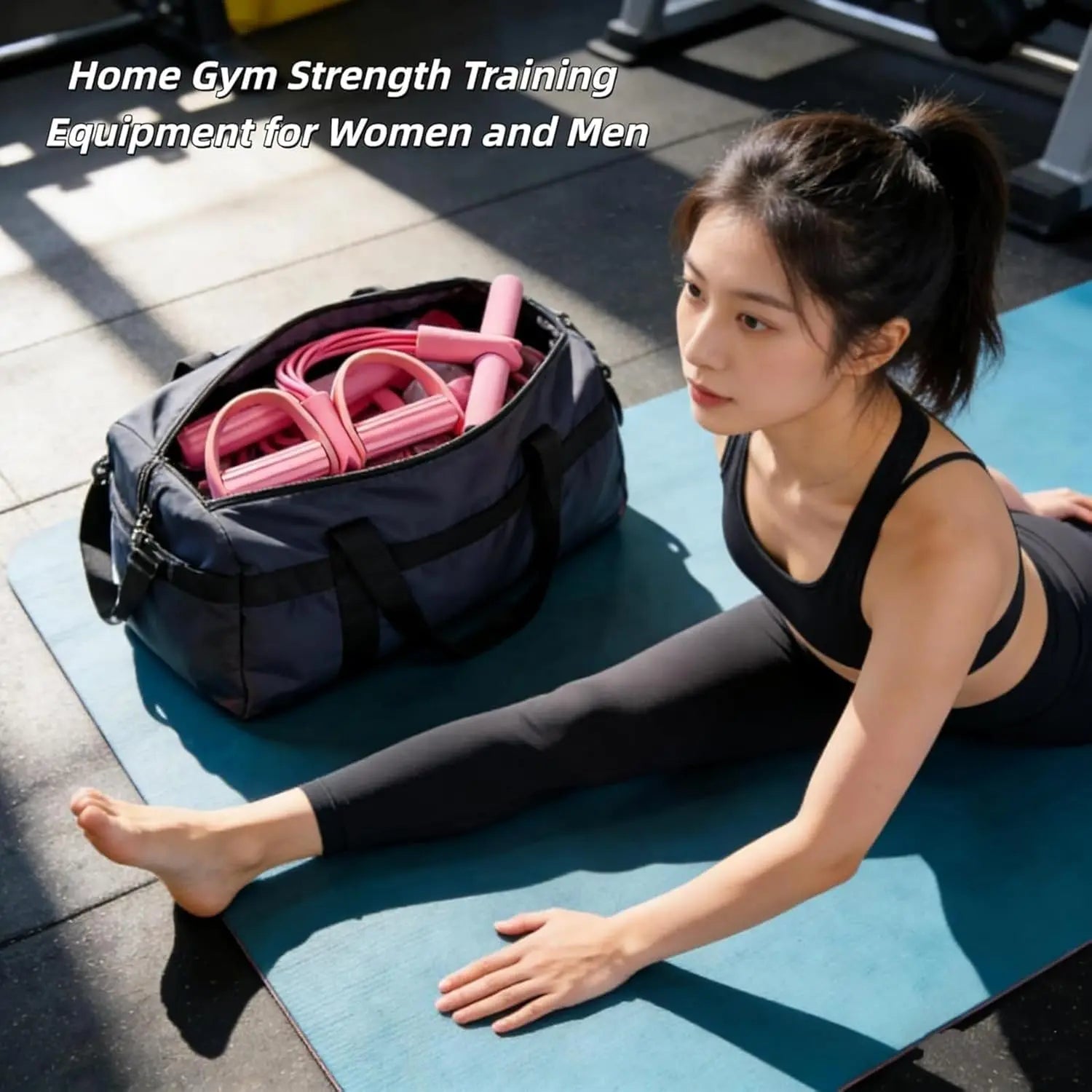 Fitness Resistance Bands Foot Ankle Puller Trainer, , Home Exercise Equipment for Strength & Body Shaping (No Yoga Mat Included)