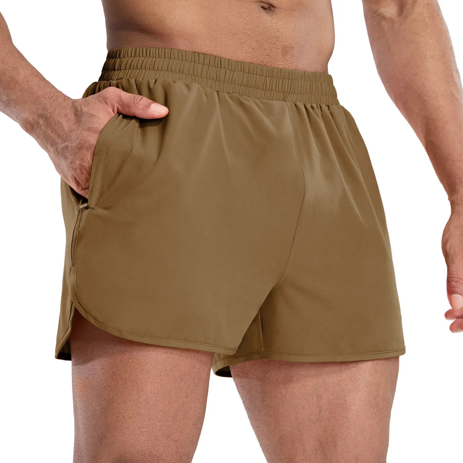 MIER Men’S 3 Inch Athletic Running Shorts with Brief Liner, Quick Dry Lined Shorts with Zipper Pockets for Marathon Running Gym Workout