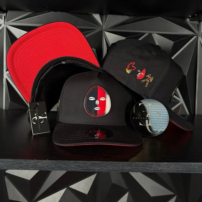 Exclusive Caps Elegua Snapback Hat- Black/Red