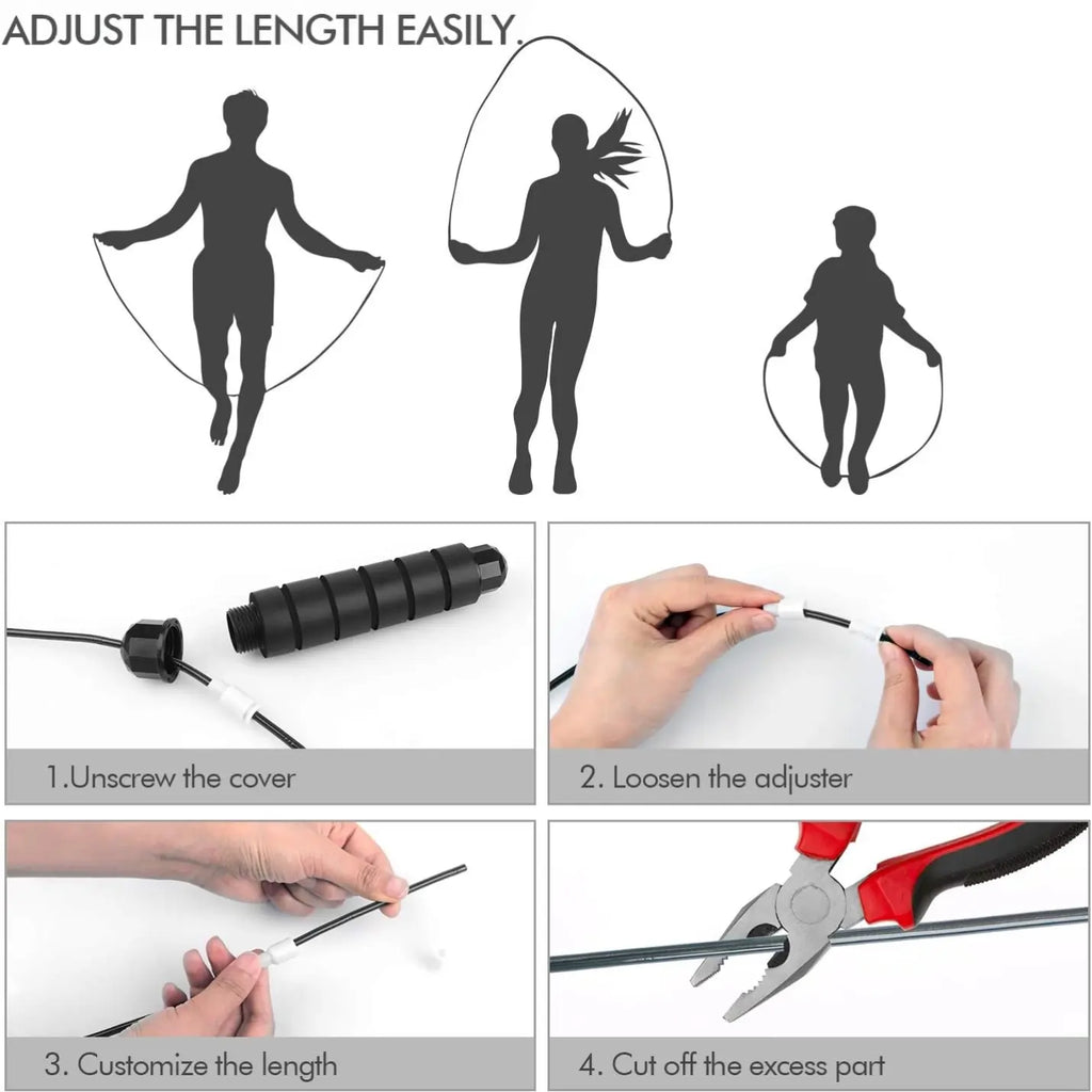 LMMAKE Premium Adjustable Jump Rope with High-Speed Ball Bearings Durable Steel Wires for Tangle-Free Skipping Effective Calorie Burning & Cardio Exercise for Home Gym & Outdoor Use
