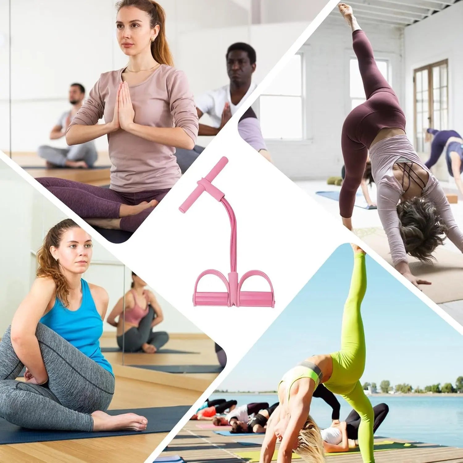 Fitness Resistance Bands Foot Ankle Puller Trainer, , Home Exercise Equipment for Strength & Body Shaping (No Yoga Mat Included)